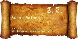 Burai Roland névjegykártya
